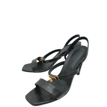 Hermes Noir Lizard Glamour 75 Sandal 40