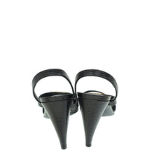 Hermes Noir Lizard Glamour 75 Sandal 40