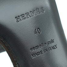 Hermes Noir Lizard Glamour 75 Sandal 40