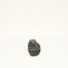 Hermes Noir Oran Stitched Detail Sandal 40