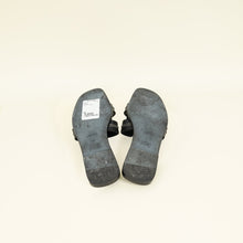 Hermes Noir Oran Stitched Detail Sandal 40