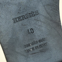 Hermes Noir Oran Stitched Detail Sandal 40