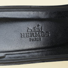 Hermes Noir Oran Stitched Detail Sandal 40