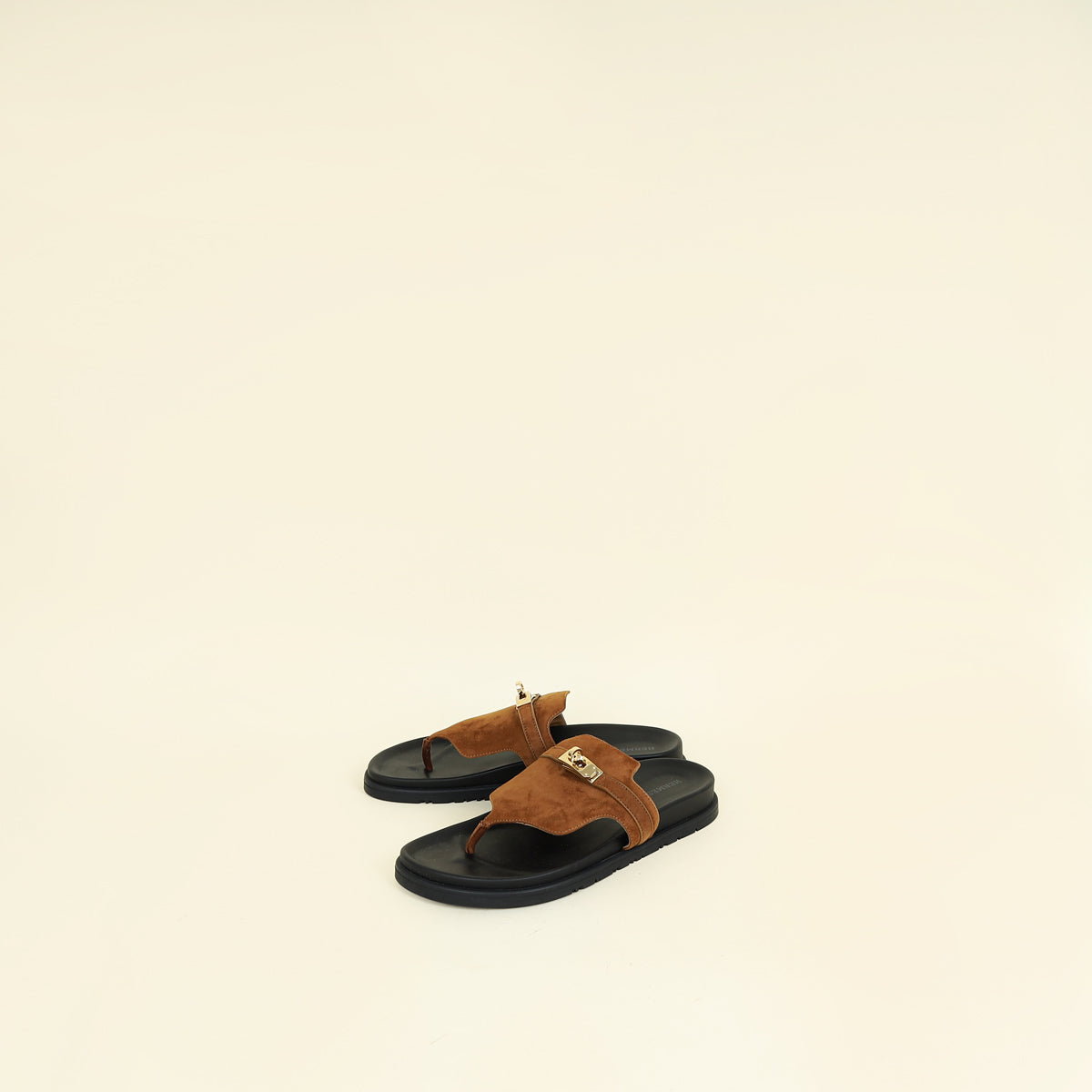 Hermes Gold Suede Goatskin Empire Sandal 40