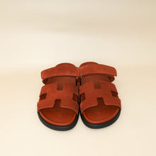 Hermes Maroon Muscavado Chypre Suede Goatskin Sandal 40