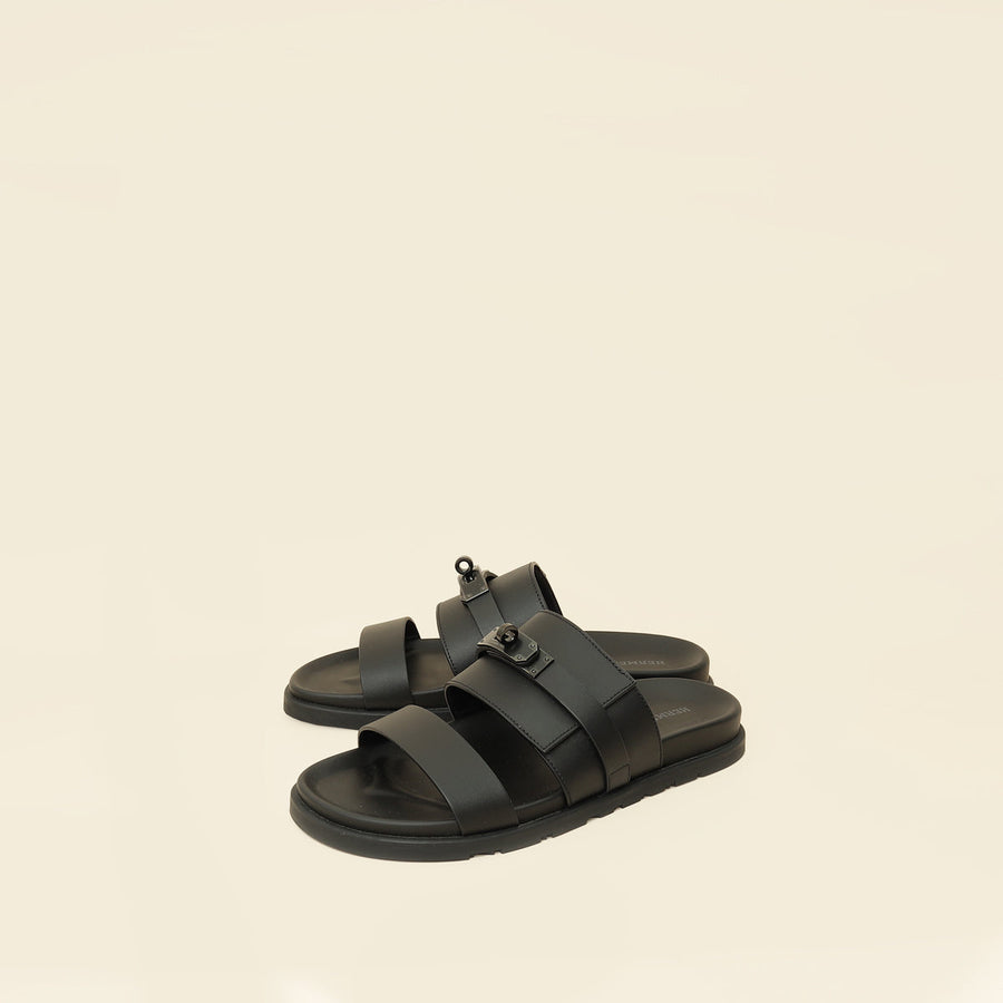 Hermes Noir Jackson Sandal 41