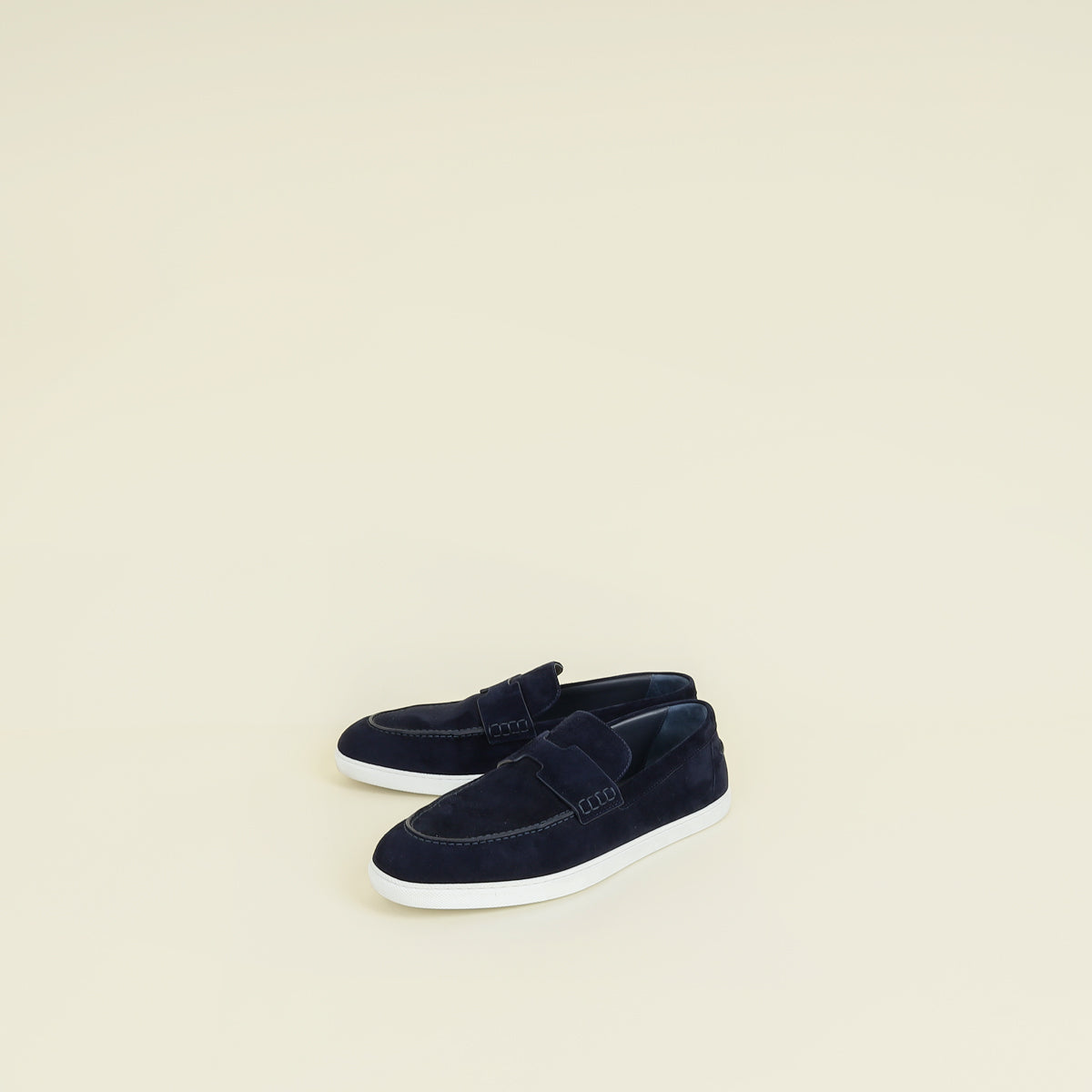 Hermes Bleu Indigo Job Suede Goatskin Loafer 42.5