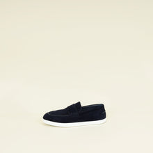 Hermes Bleu Indigo Job Suede Goatskin Loafer 42.5