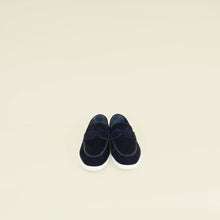 Hermes Bleu Indigo Job Suede Goatskin Loafer 42.5