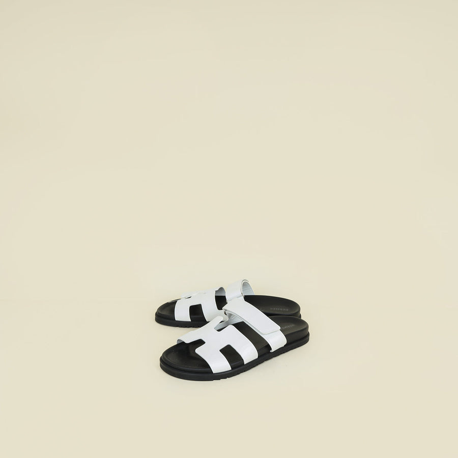 Hermes Blanc Chypre Calfskin Sandal 42