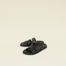 Hermes Noir Chypre Sandals 44.5