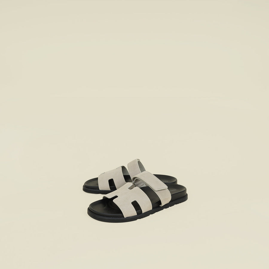 Hermes Beige Esquisse Chypre Goatskin Men's Sandal 44.5