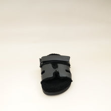 Hermes Noir Chypre With Shearling Sandal 44