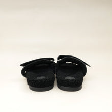 Hermes Noir Chypre With Shearling Sandal 44