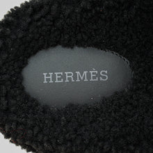 Hermes Noir Chypre With Shearling Sandal 44