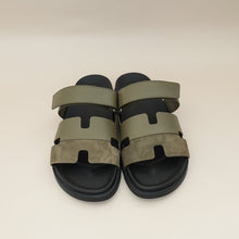 Hermes Vert Toundra Suede Chypre Sandal 44