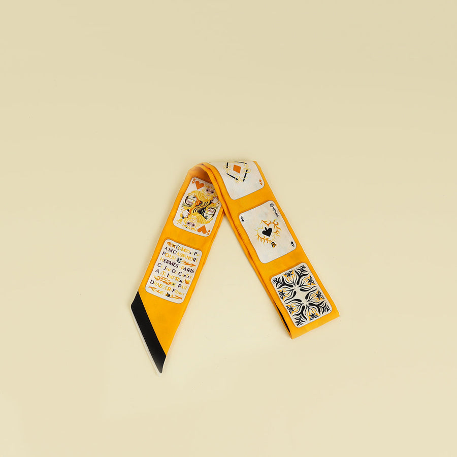 Hermes Multicolor Jeu de Cartes Print Twilly