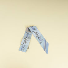 Hermes Bleu Multicolor Couvertures Nouvelles Printed Twilly