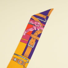 Hermes Mustard Multicolor Grand Manege Fleuri Printed Twilly