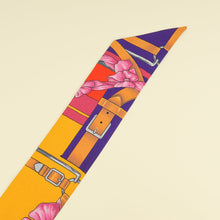 Hermes Mustard Multicolor Grand Manege Fleuri Printed Twilly