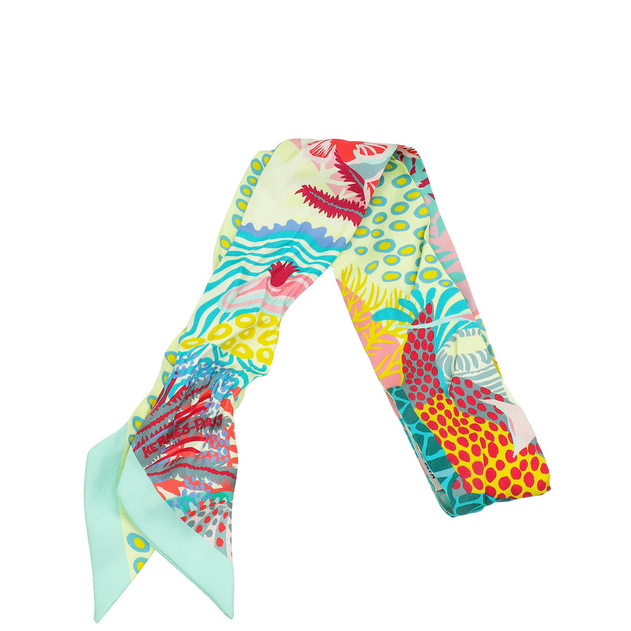 Hermes Multicolor Under The Waves Silk Twilly