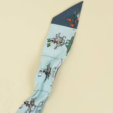 Hermes Blue Multiolor Parade Print Twilly