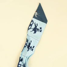 Hermes Blue Multiolor Parade Print Twilly
