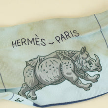 Hermes Blue Multiolor Parade Print Twilly