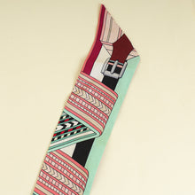 Hermes Multicolor Sangles En ZigZag Silk Twilly
