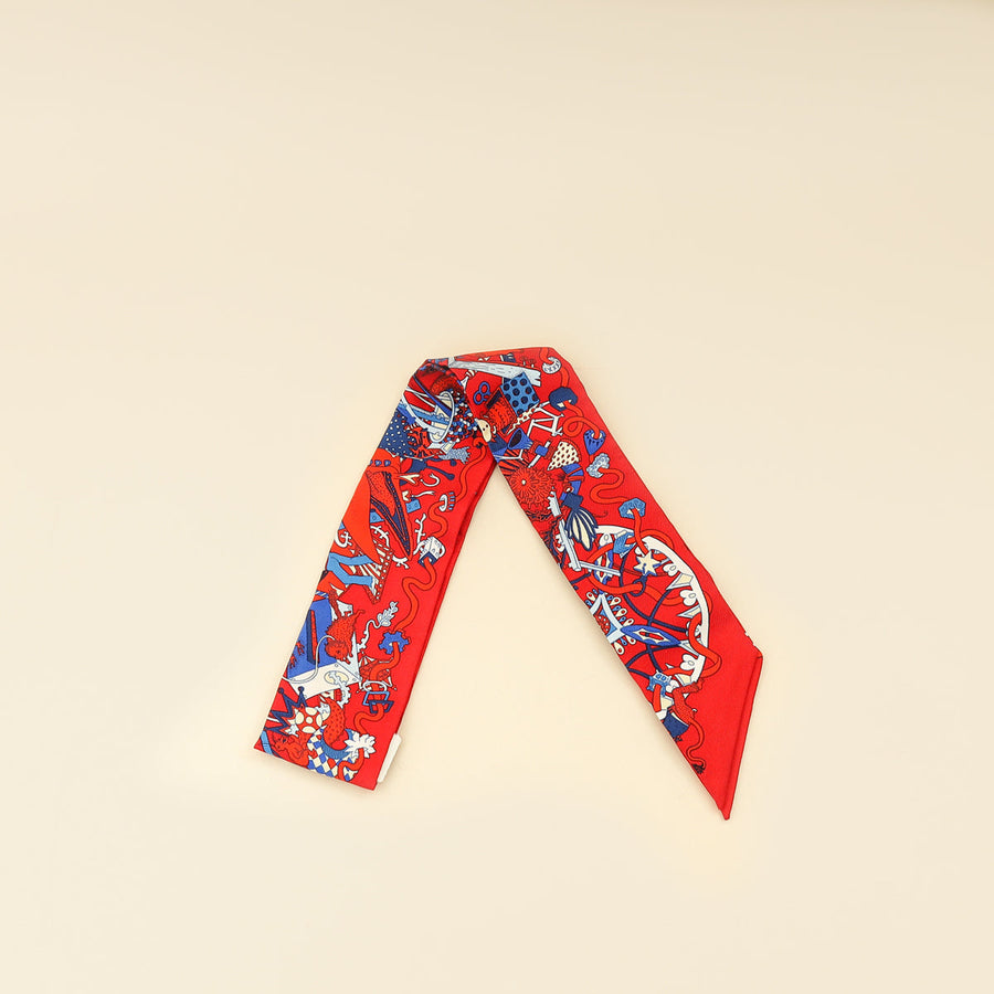 Hermes Tricolor La Folle Parade Silk Twilly