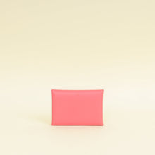 Hermes Rose Azalee Porte-Cartes Calvi Duo Compact Card Holder