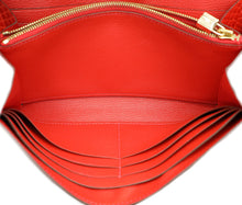Hermes Geranium Shiny Alligator Kelly Longue Wallet