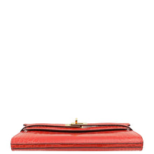 Hermes Geranium Shiny Alligator Kelly Longue Wallet