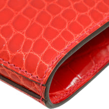 Hermes Geranium Shiny Alligator Kelly Longue Wallet