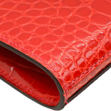 Hermes Geranium Shiny Alligator Kelly Longue Wallet