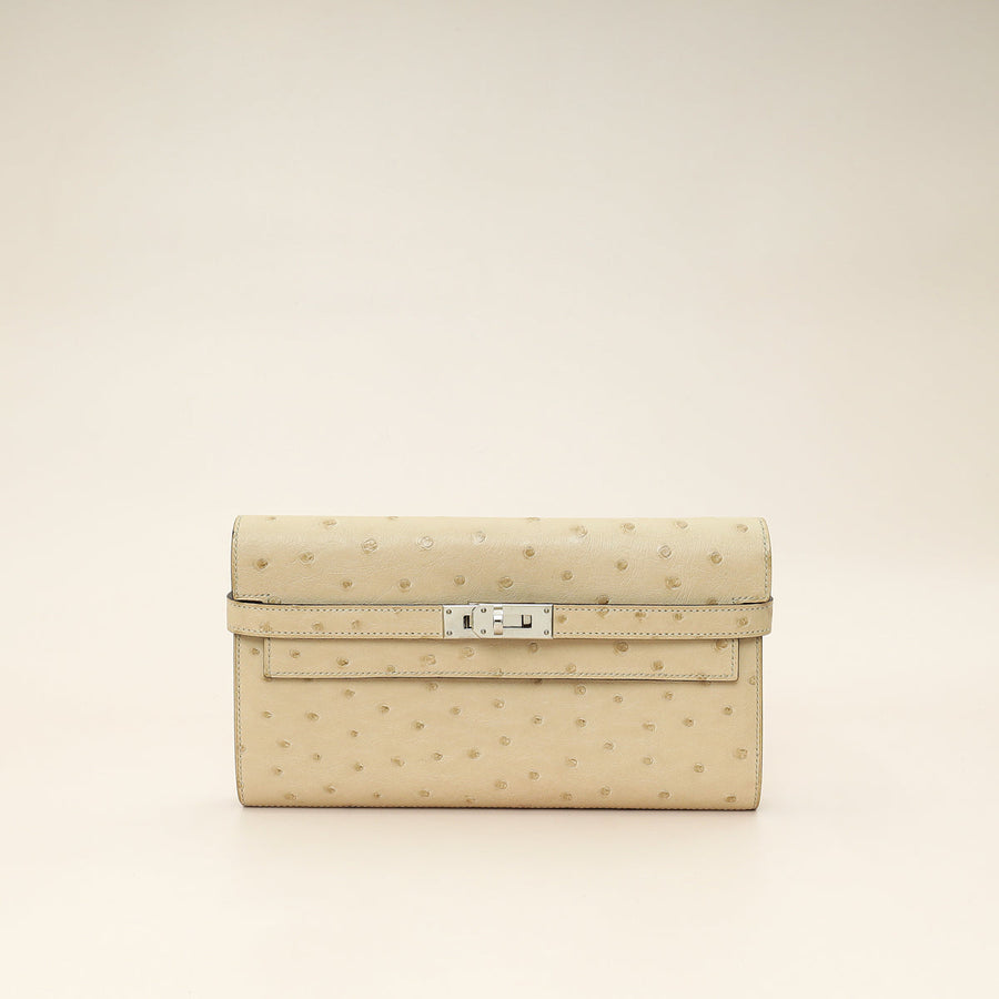 Hermes Parchemin Ostrich Kelly Wallet