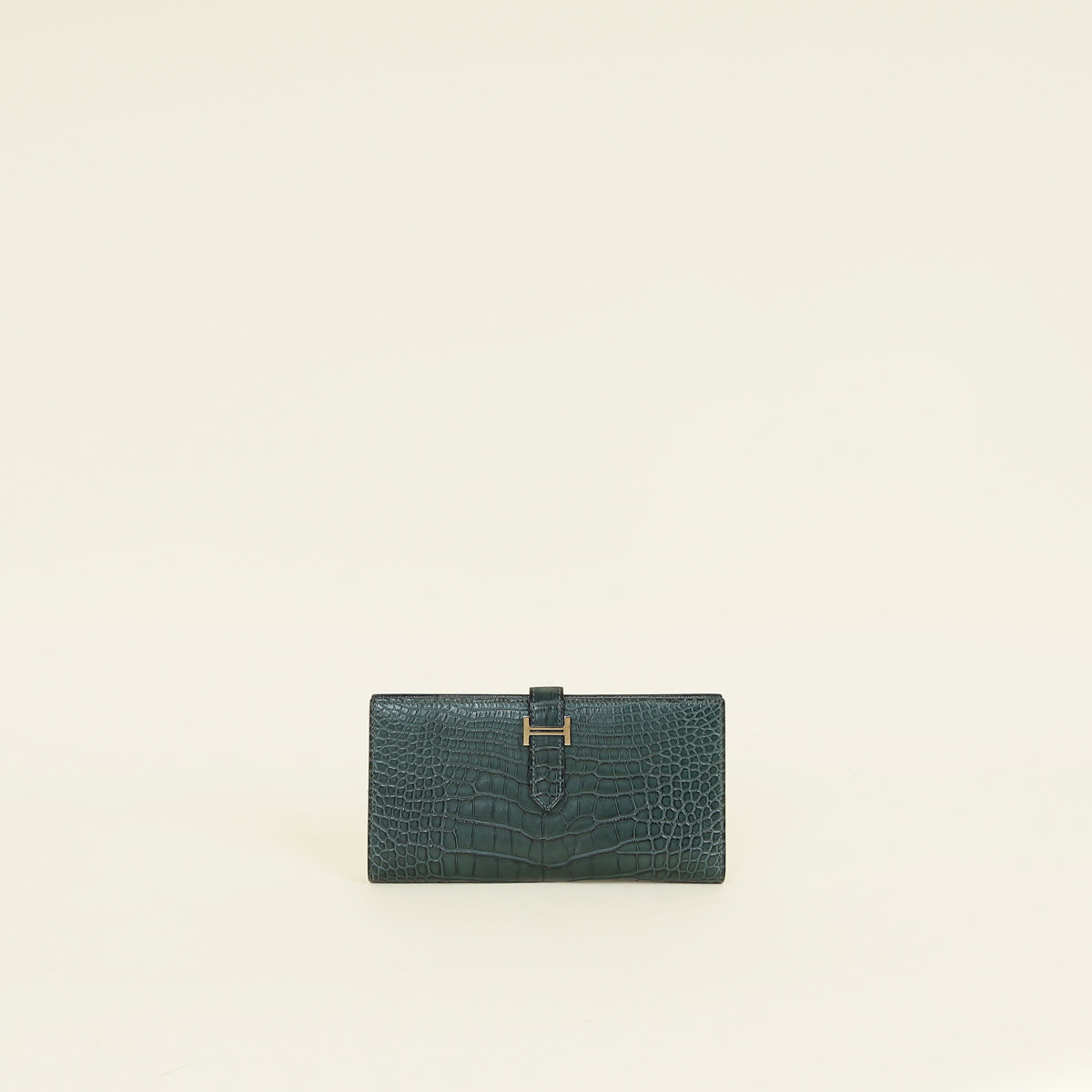 Hermes Vert Titien Bearn Matte Alligator Wallet