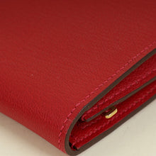 Hermes Rouge Grenate Mysore Goatskin Bearn Wallet