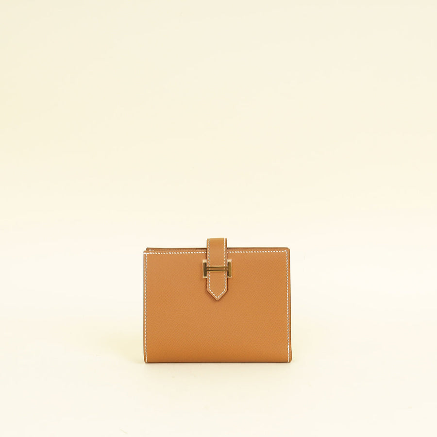 Hermes Gold Bearn Compact Wallet