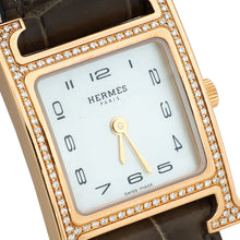 Hermes 18K Rose Gold Diamond Heure H Mini Model 21mm Quartz Watch