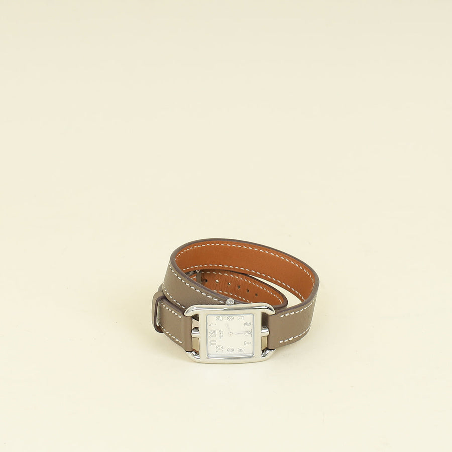 Hermes Stainless Steel Cap Code Double Wrap Small Model Quartz Watch