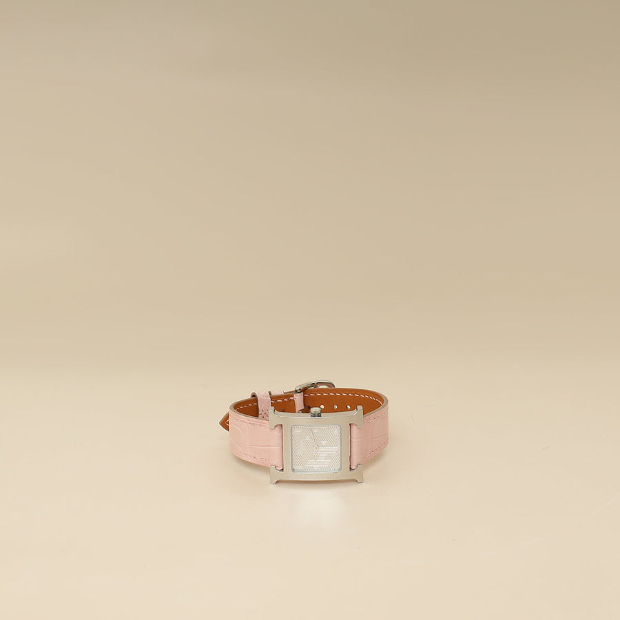 Hermes Stainless Steel Heure H 21mm Small Model Quartz Watch