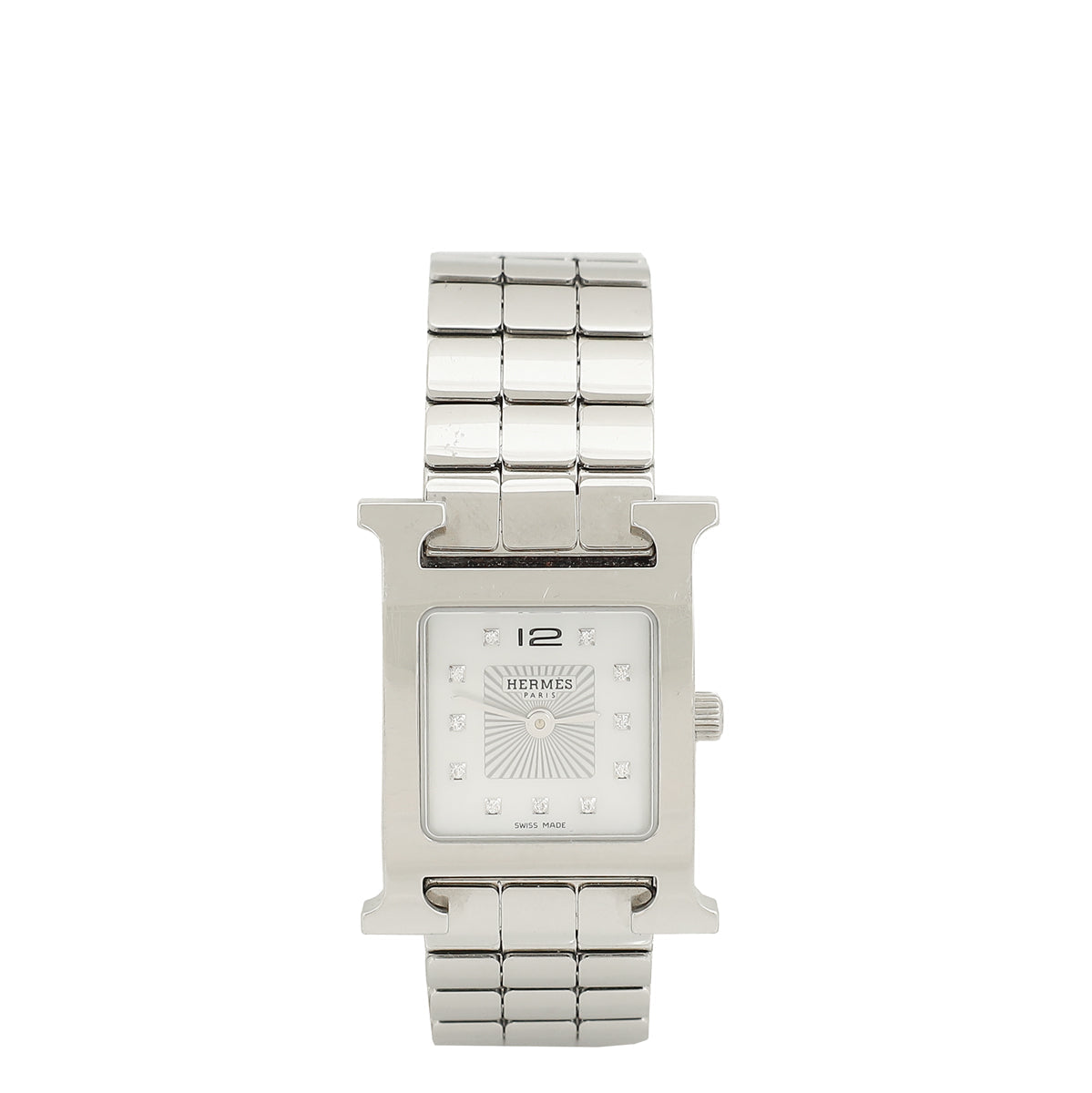 Hermes Stainless Steel Heure H 21mm Mini Model Quartz Watch