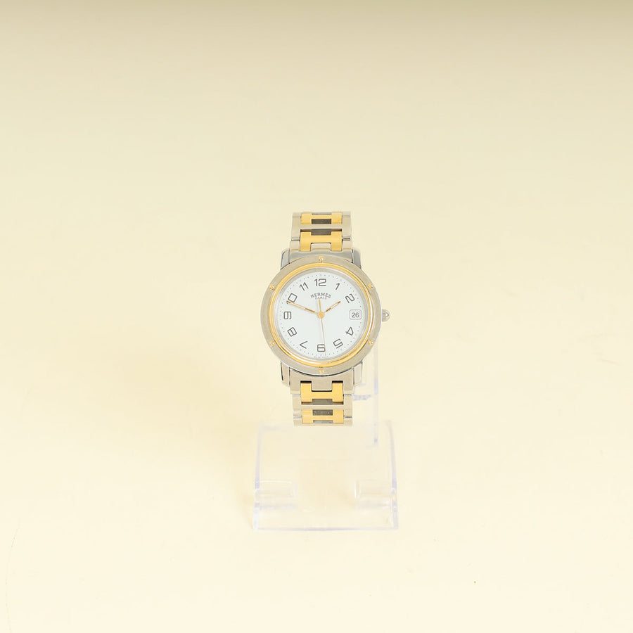 Hermes Stainless Steel Clipper Combination 36mm Quartz Watch