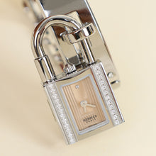 Hermes Stainless Steel Diamond Kelly Quartz Watch Mini Model