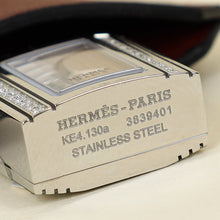 Hermes Stainless Steel Diamond Kelly Quartz Watch Mini Model