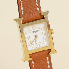 Hermes Yellow-Gold Plated Stainless Steel Mini Heure H Quartz Watch