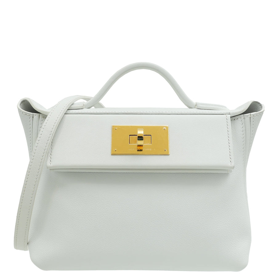Hermes New White 24/24 21  Mini Evercolor, Swift Leather Bag