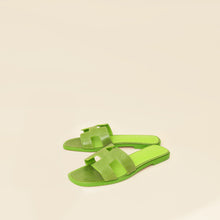 Hermes Vert Absinthe Lizard Oran Sandals 39