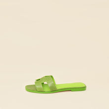 Hermes Vert Absinthe Lizard Oran Sandals 39